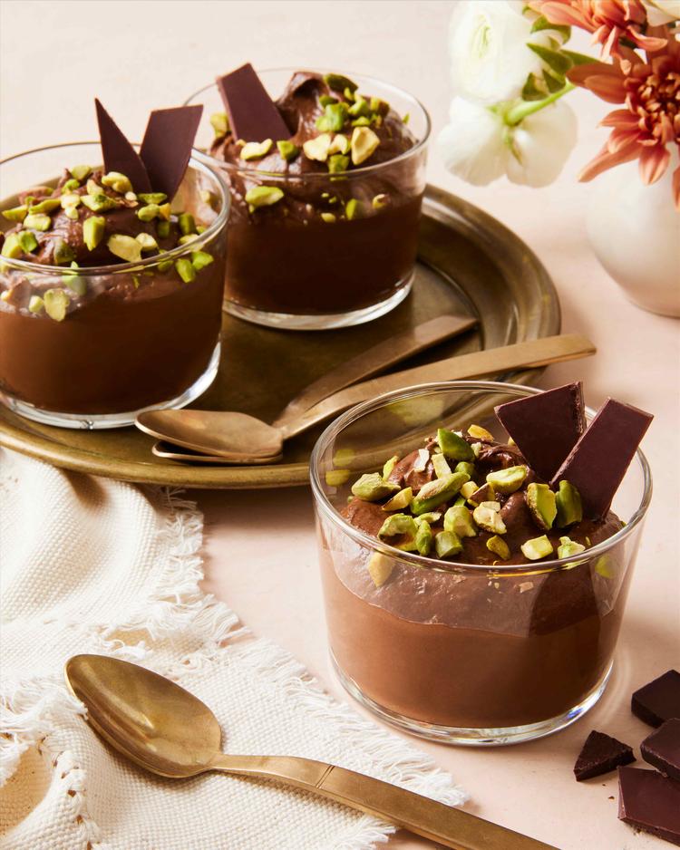Links to Vegan Dark Chocolate and Wonderful Pistachios Layered Pudding recipe